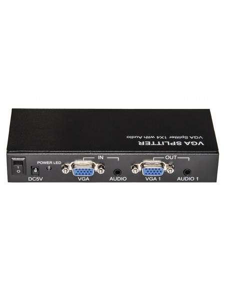 Splitter Vga 4 Porte Amplificato 500 Mzh Con Audio