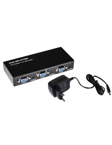 Splitter Vga 4 Porte Amplificato 500 Mzh Con Audio