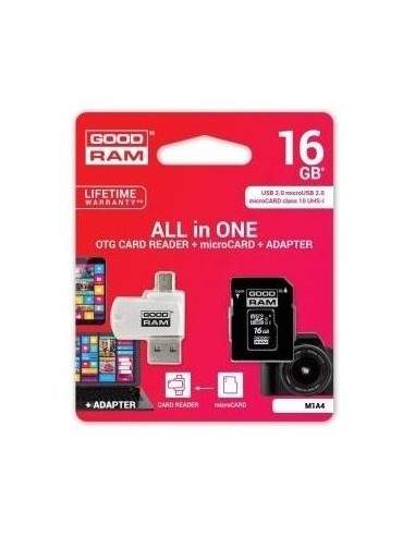 microSD 16GB CARD class 10 + adpter + card reader - blister Goodram - 1