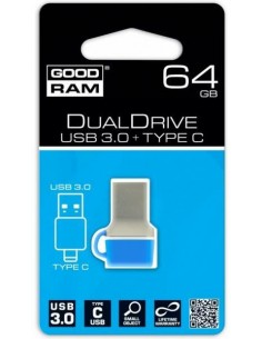 GoodRAM 64GB USB 3.0 + type C DUALDRIVE con cappuccio blu Goodram - 1