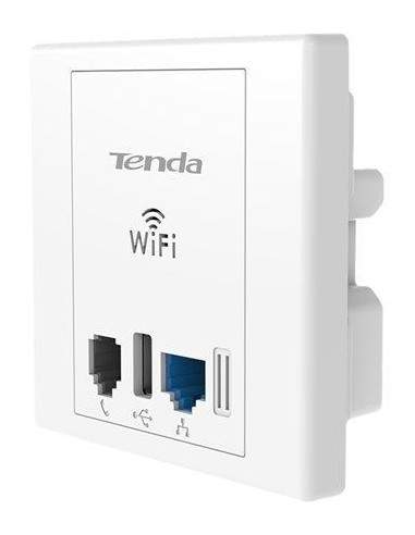 Wireless N300 Wall Plate Access Point with USB port Tenda - 1