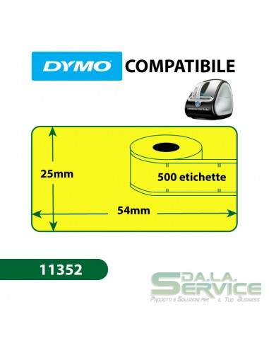 Etichette Compatibili Dymo LabelWriter 11352 - 54x25 mm - gialle - S0722520 (pz.1x500) Dymo - 2