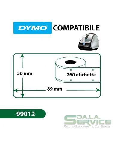 Etichette Compatibili Dymo LabelWriter 99012 - 89x36 mm - bianco - S0722400 (conf. 1x260) Dymo - 2