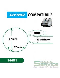 Etichette compatibili Dymo LabelWriter 14681 - diam. 57 mm - bianco - S0719250 (pz.1x160) Dymo - 2