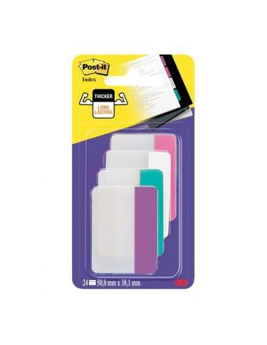 Post-it® Index Strong 686 Colore per archivio - rosa, bianco, azzurro, viola - 686-PWAVEU (conf.24)