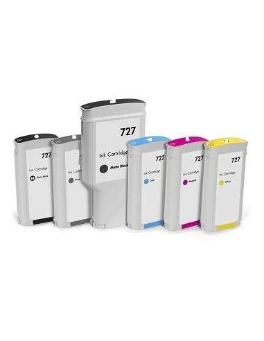 Yellow Compatible  Hp Designjet  T1500,T2500,T920-130Ml 727 HP - 1