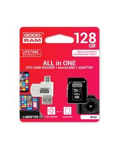 microSD 128GB CARD class 10 + adpter + card reader - blister Goodram - 1