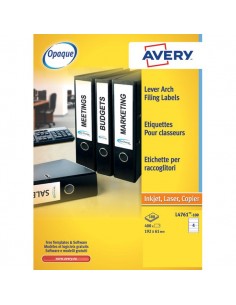 Etichette per raccoglitori Avery - Laser - 192x61 mm - bianco - L4761-25 (conf.25)