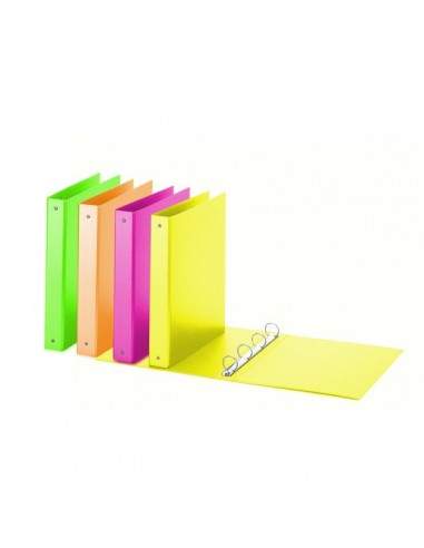 Raccoglitori Ad Anelli Neon Favorit - 4 - 30 cm - 4 cm - Arancio Fluo - 400052715