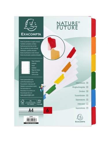 Divisori in cartoncino Nature Future tasti neutri Exacompta - A4 - 6 - 2306E