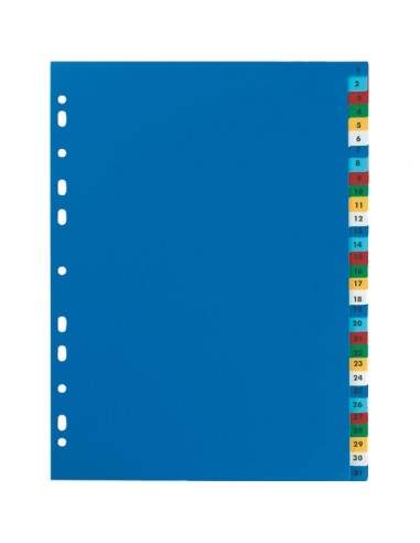 Intercalari con tacche colorate in polipropilene Elba - 31 tasti numerici - 100204790
