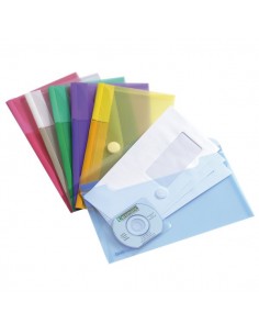 Buste con bottone in velcro Tarifold - 25x13,5 cm - assortiti - 510279 (conf.6)