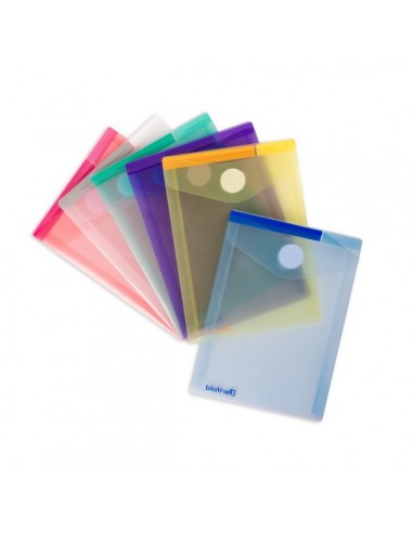 Buste con bottone in velcro Tarifold - A6 verticale - assortiti - 510249 (conf.6)