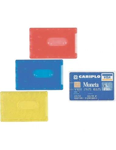 Portacards rigidi Favorit - semi-trasparente assortiti - 8,5x5,4 cm - 100500081 (conf.100)