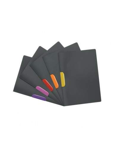 Cartelline Duraswing Colour Durable - A4 - antracite - clip colori assortiti - 2304-00 (conf.5)