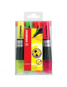 Astuccio PET trasparente evidenziatore LUMINATOR® Stabilo - assortiti - 2-5 mm - 71/4 (conf.4)