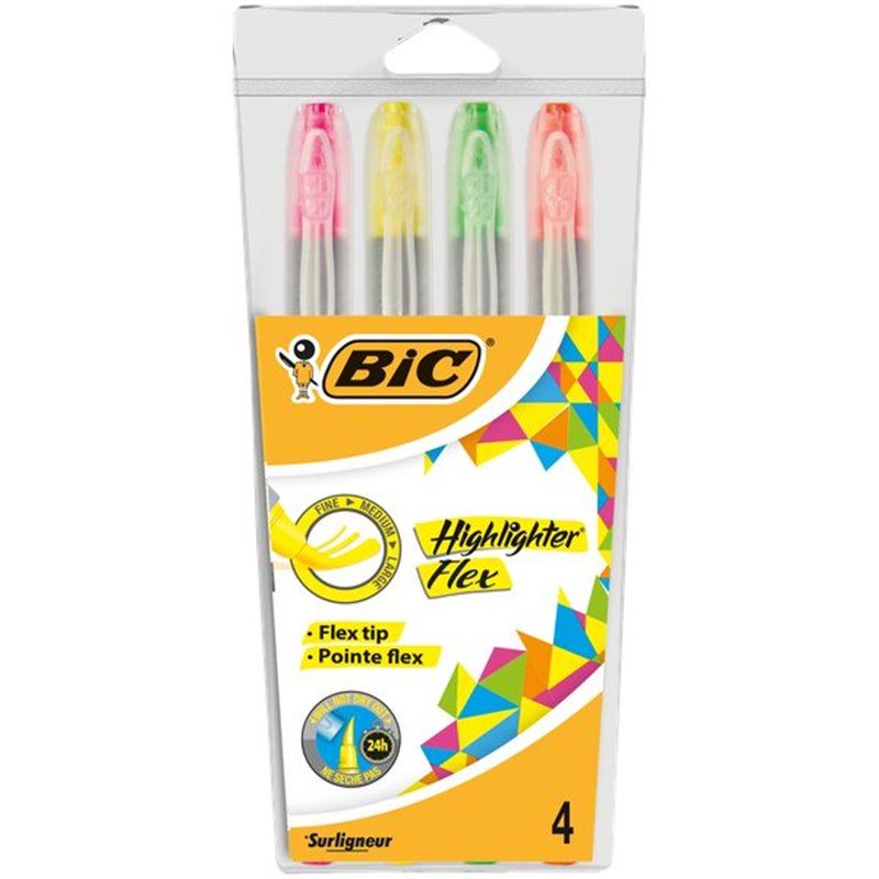 Evidenziatori FLEX Bic - assortiti - 950470 (conf.4)