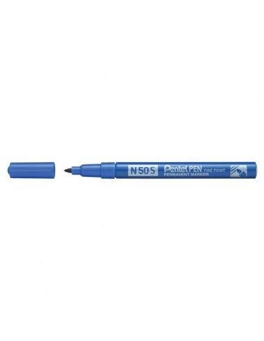Marcatore permanente N50S Pentel - tonda - 1,0 mm - blu - N50S-C