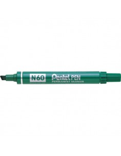 Marcatore permanente Pentel - Marcatore N60 - verde - a scalpello - 3,9-5,7 mm - N60-D