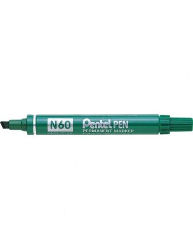 Marcatore permanente Pentel - Marcatore N60 - verde - a scalpello - 3,9-5,7 mm - N60-D
