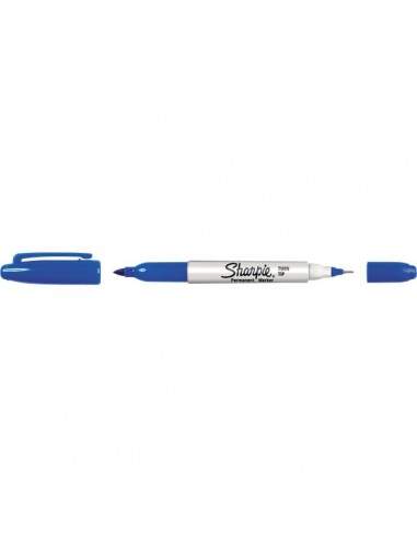 Penna indelebile doppia punta Sharpie Twin Tip Papermate - blu - tonda - 1-0,5 mm - S0811120