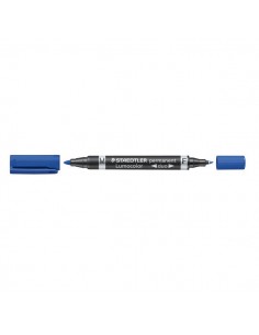 Marcatore Lumocolor® permanent duo Staedtler - 0,6-1,5 mm - blu - 348-3