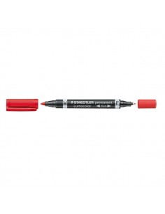 Marcatore Lumocolor® permanent duo Staedtler - 0,6-1,5 mm - rosso - 348-2