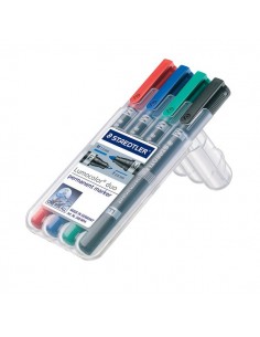 Marcatore Lumocolor® permanent duo Staedtler - 0,6-1,5 mm - assortito - 348 WP4 (conf.4)
