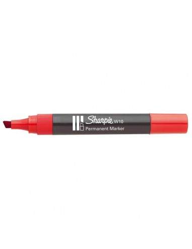 Marcatore permanente Sharpie W10 Papermate - a scalpello - rosso - 1,2-5 mm - S0192675 (conf.12)