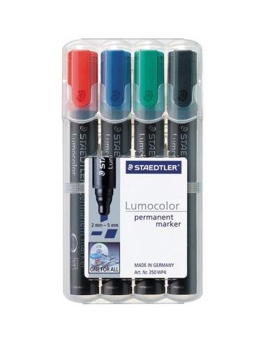 Marcatore Lumocolor® Permanent Staedtler - assortiti - a scalpello - 2-5 mm - 350 WP4 (conf.4)