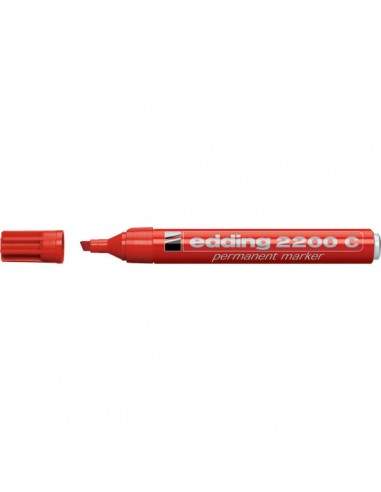 Marcatore permanente 2200C Edding - a scalpello - rosso - 1-5 mm - e-2200C 002