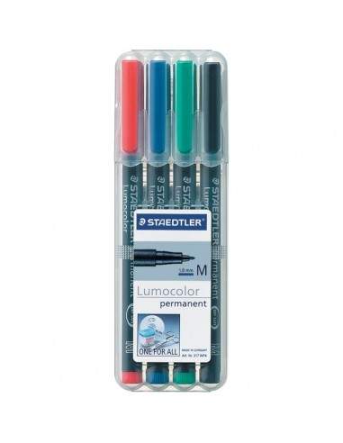 Penna a punta sintetica Lumocolor® Permanent Staedtler - assortiti - media - 1 mm - 317 WP4 (conf.4)