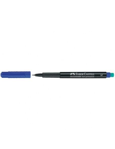 Marcatore permanente Multimark Faber Castell - fine - 0,6 mm - blu - 151351 (conf.10)