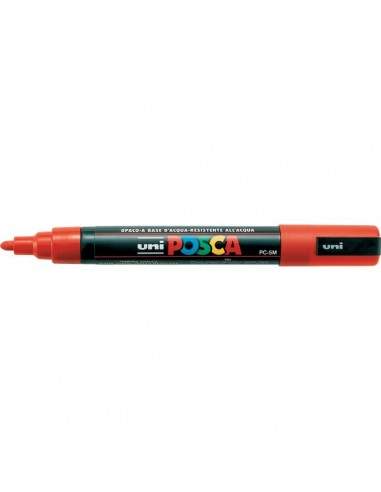 Marcatore Uni Posca a tempera Uni-Ball - rosso - tonda - 1,8-2,5 mm - M PC5M R