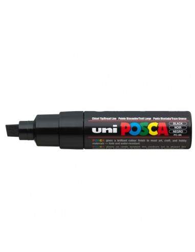 Marcatore Uni Posca a tempera Uni-Ball - nero - a scalpello - 8 mm - M PC8K N