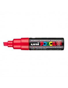 Marcatore Uni Posca a tempera Uni-Ball - rosso - a scalpello - 8 mm - M PC8K R