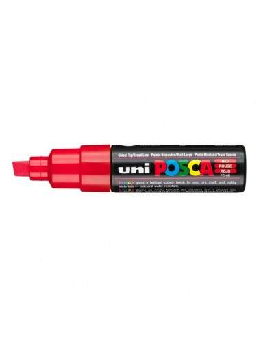 Marcatore Uni Posca a tempera Uni-Ball - rosso - a scalpello - 8 mm - M PC8K R