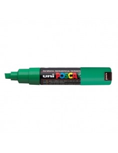 Marcatore Uni Posca a tempera Uni-Ball - verde scuro - a scalpello - 8 mm - M PC8K VS