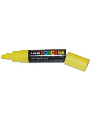 Marcatore Uni Posca a tempera Uni-Ball - giallo - a scalpello - 8 mm - M PC8K G