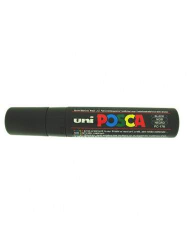 Marcatore Uni Posca a tempera Uni-Ball - nero - a scalpello - 15 mm - M PC17K N