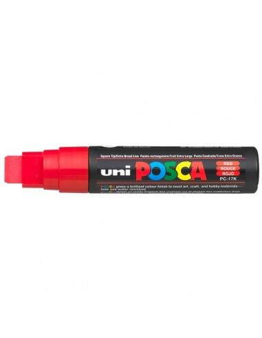 Marcatore Uni Posca a tempera Uni-Ball - rosso - a scalpello - 15 mm - M PC17K R