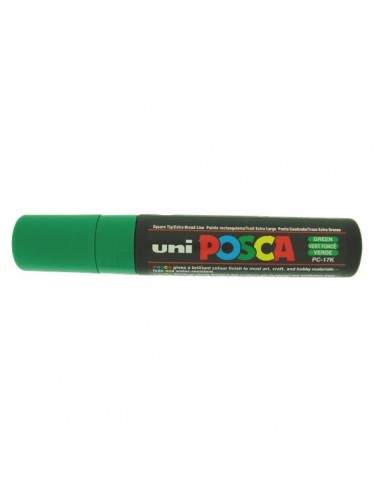 Marcatore Uni Posca a tempera Uni-Ball - verde - a scalpello - 15 mm - M PC17K V