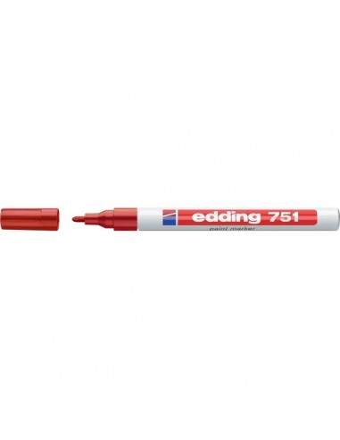 Marcatore permanente a vernice Edding - rosso - tonda - 1-2 mm - e-751 002