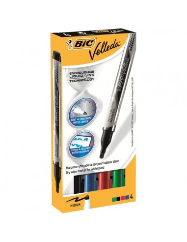 Marcatore Velleda Liquid Ink Pocket Bic - assortito - 4,2 mm - 902094 (conf.4)