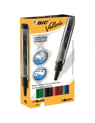 Marcatore Velleda liquido pocket Bic - Tank - assortito - 5 mm - 902099 (conf.4)