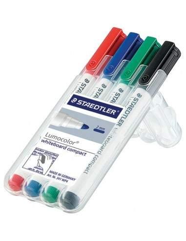 Marcatore a secco Lumocolor® whiteboard compact Staedtler - assortiti - tonda - 1-2 mm - 341 WP4 (conf.4)