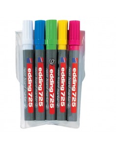 Marcatore per lavagne fluorescente e-725 Edding - blu fluorescente - scalpello - 2-5 mm - e-725 063