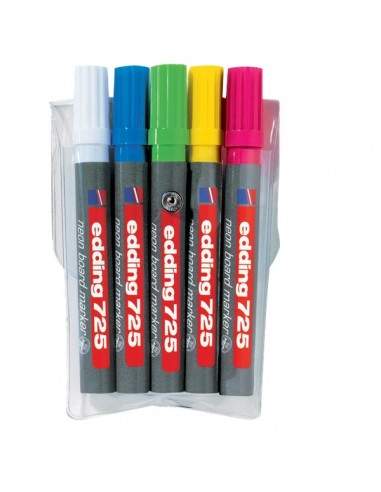 Marcatore per lavagne fluorescente e-725 Edding - blu fluorescente - scalpello - 2-5 mm - e-725 063