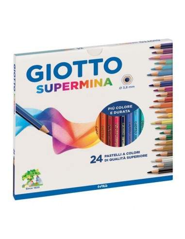 Pastelli Supermina Giotto - 3,8 mm - da 3 anni in poi - 23580000 (conf.24)