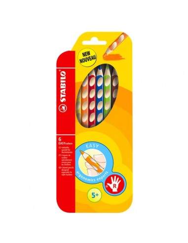 Matite colorate EASYcolors Stabilo - destrorsi - 4,2 mm - da 5 anni - 332/6 (conf.6)